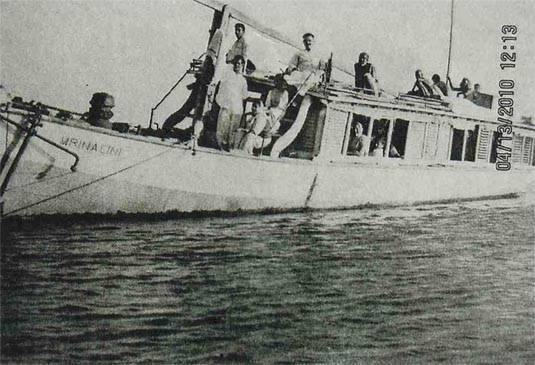 The private boat of the Pandit family in the Bay of Bengal