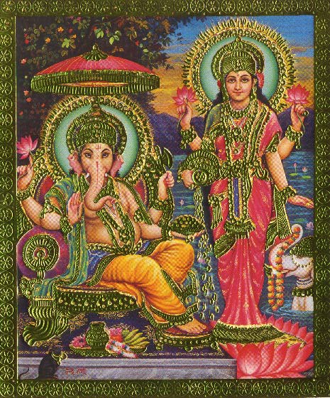 Bhagwaan Ganesha and Laxmi